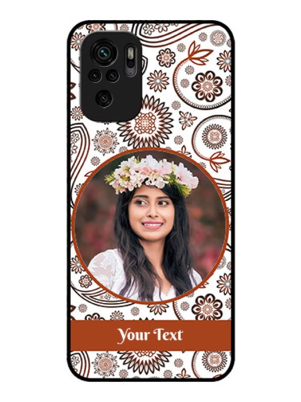Custom Redmi Note 10 Custom Glass Mobile Case - Abstract Floral Design 