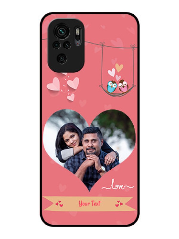 Custom Redmi Note 10 Personalized Glass Phone Case - Peach Color Love Design 