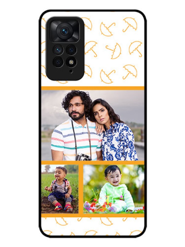 Custom Redmi Note 11 Pro Plus 5G Custom Glass Mobile Case - Yellow Pattern Design