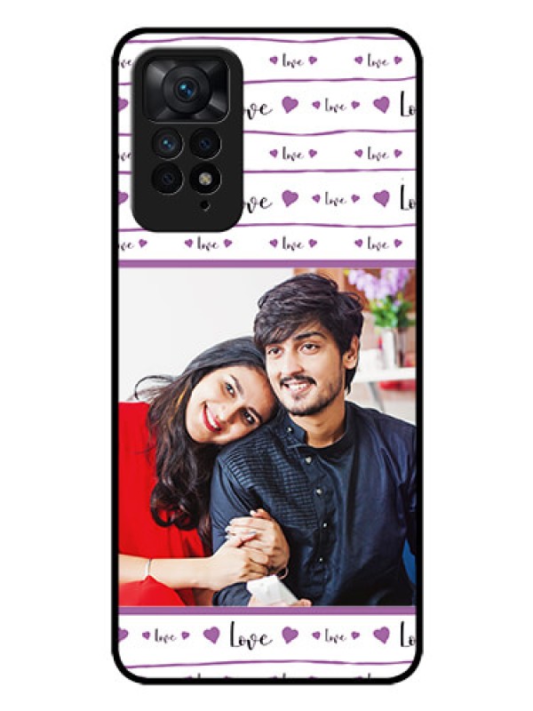 Custom Redmi Note 11 Pro Plus 5G Custom Glass Mobile Case - Couples Heart Design