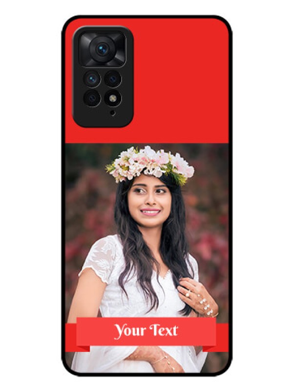Custom Redmi Note 11 Pro Plus 5G Custom Glass Phone Case - Simple Red Color Design