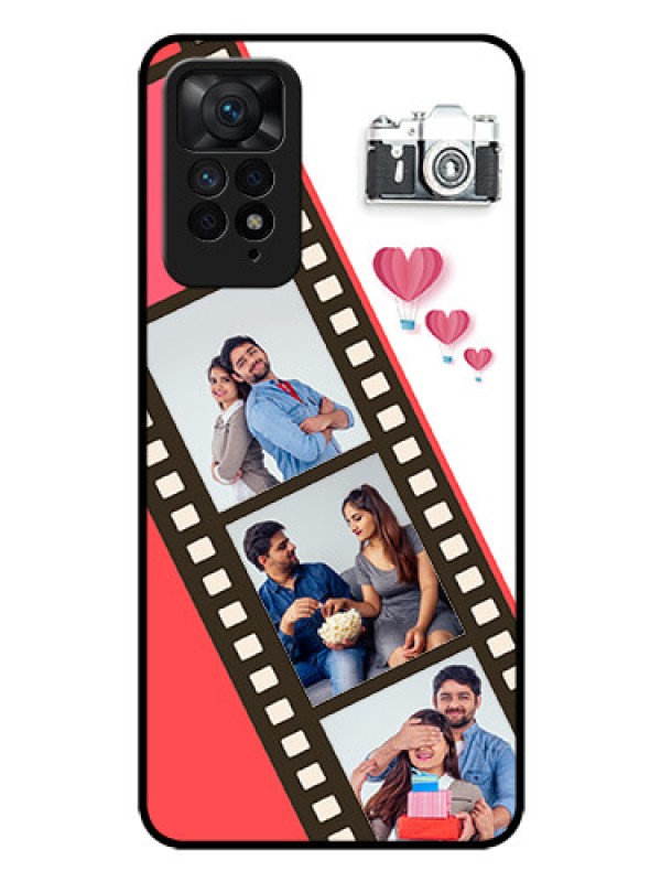 Custom Redmi Note 11 Pro Plus 5G Personalized Glass Phone Case - 3 Image Holder with Film Reel