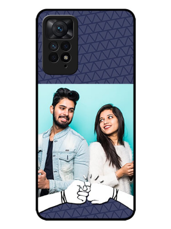 Custom Redmi Note 11 Pro Plus 5G Photo Printing on Glass Case - with Best Friends Design