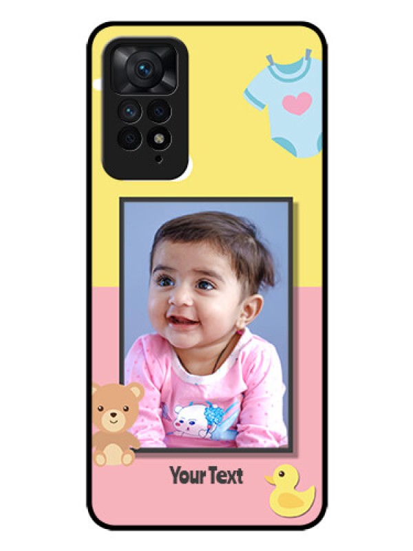 Custom Redmi Note 11 Pro Plus 5G Photo Printing on Glass Case - Kids 2 Color Design