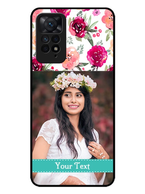 Custom Redmi Note 11 Pro Plus 5G Custom Glass Phone Case - Watercolor Floral Design