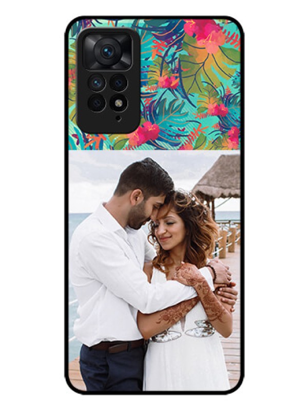 Custom Redmi Note 11 Pro Plus 5G Photo Printing on Glass Case - Watercolor Floral Design