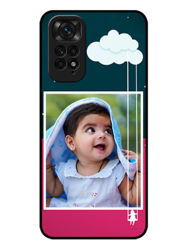 Custom Redmi Note 11s Custom Glass Phone Case - Cute Girl with Cloud Design