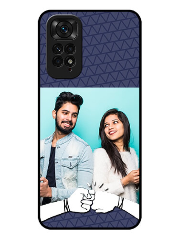 Custom Redmi Note 11s Photo Printing on Glass Case - with Best Friends Design