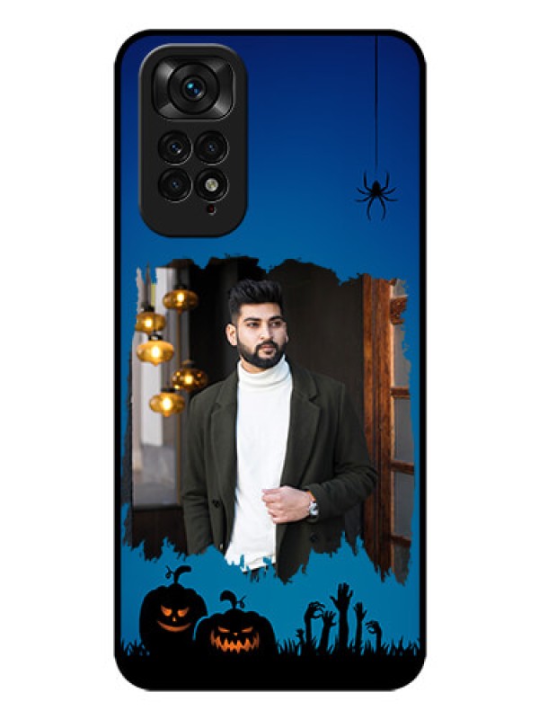 Custom Redmi Note 11s Photo Printing on Glass Case - with pro Halloween design