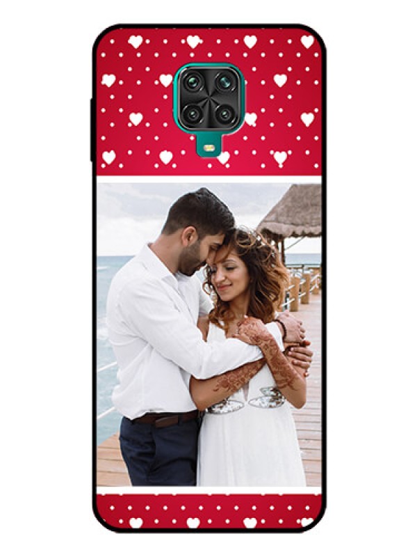 Custom Redmi Note 9 Pro Max Photo Printing on Glass Case  - Hearts Mobile Case Design