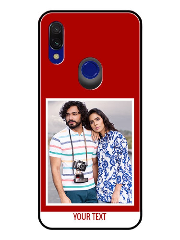 Custom Redmi Y3 Personalized Glass Phone Case  - Simple Red Color Design