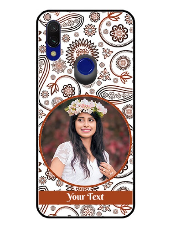 Custom Redmi Y3 Custom Glass Mobile Case  - Abstract Floral Design 