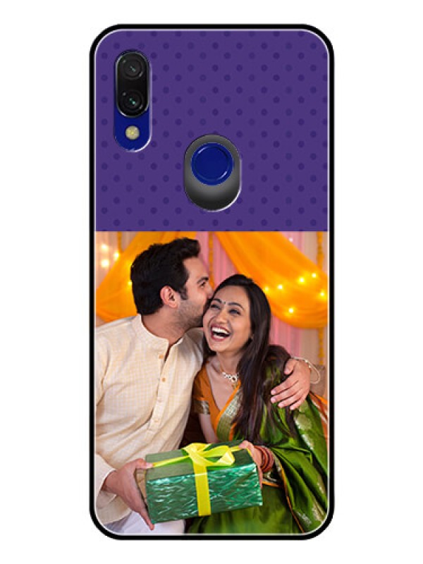 Custom Redmi Y3 Personalized Glass Phone Case  - Violet Pattern Design