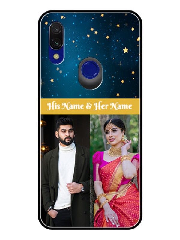 Custom Redmi Y3 Custom Glass Phone Case  - Galaxy Stars Backdrop Design