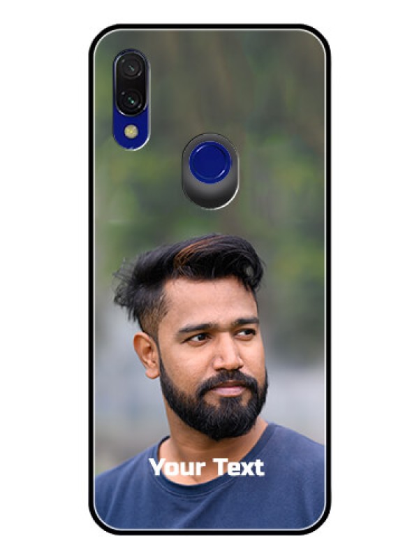 Custom Redmi Y3 Glass Mobile Cover: Photo with Text