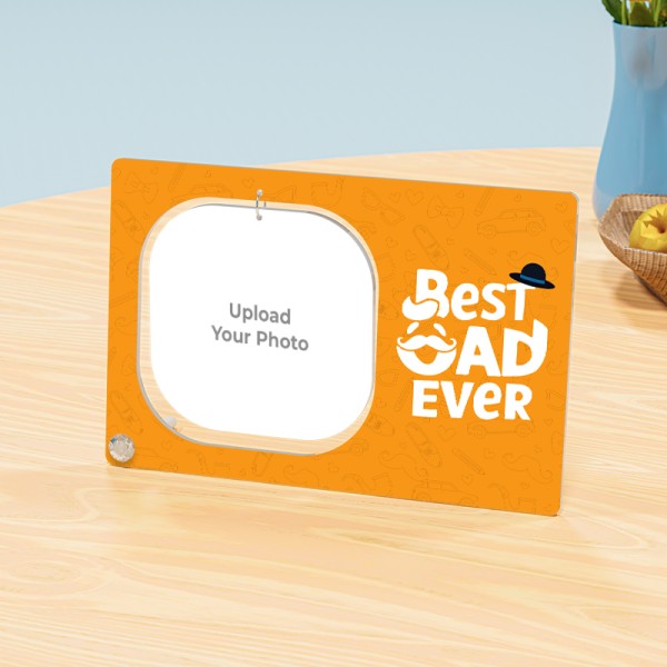 Best Dad Ever Squircle Shaped Hanging Photo Stand