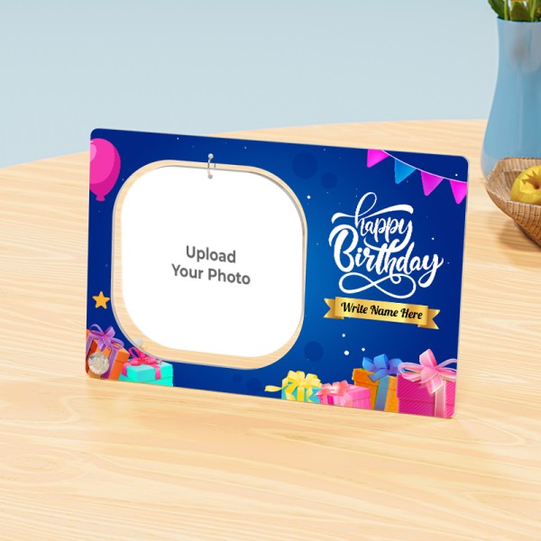 Happy BirthdayWishes Squircle Shaped Hanging Photo Stand