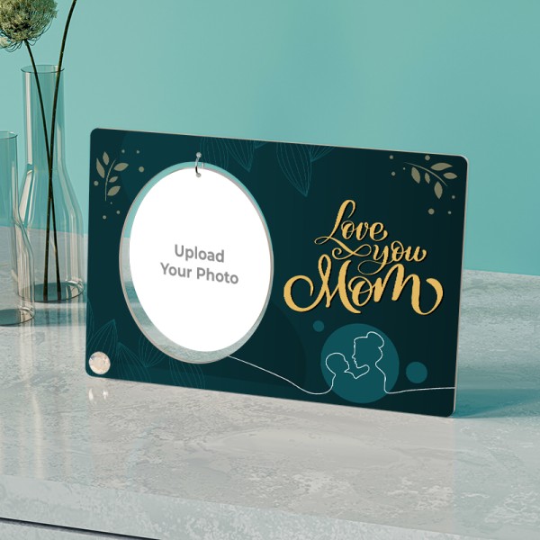 Oval Shaped Hanging Photo Stand With Love You Mom Text