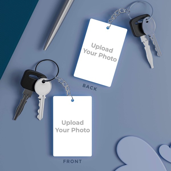Custom Rectangle Shaped Photo Keychains With Two Side Print On Acrylic