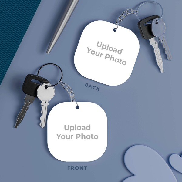 Custom Rounded Corners Shaped Photo Keychains With Two Side Print On Acrylic