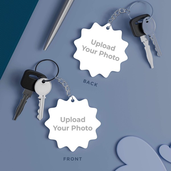 Custom Star Shaped Photo Keychains With Two Side Print On Acrylic