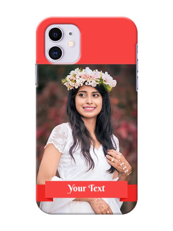 Custom Iphone 11 Personalised mobile covers: Simple Red Color Design