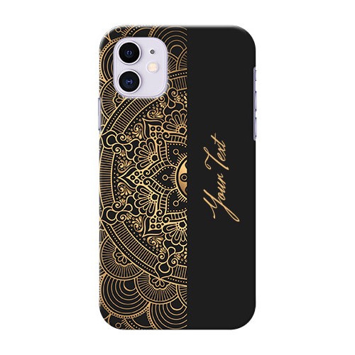 Buy iPhone 11 Back Covers Mandala art with custom text Design
