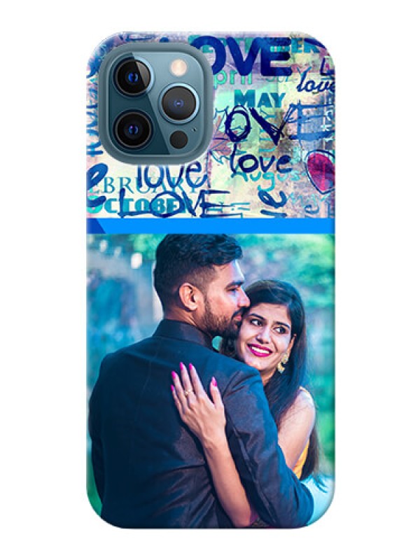 Custom iPhone 12 Pro Max Mobile Covers Online: Colorful Love Design