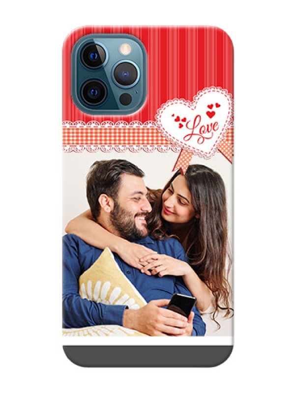 Custom iPhone 12 Pro phone cases online: Red Love Pattern Design