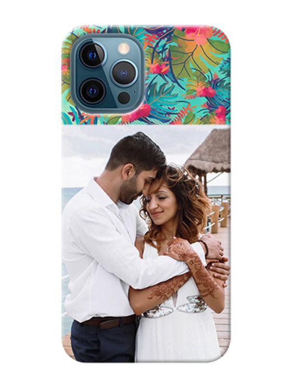 Custom iPhone 12 Pro Personalized Phone Cases: Watercolor Floral Design