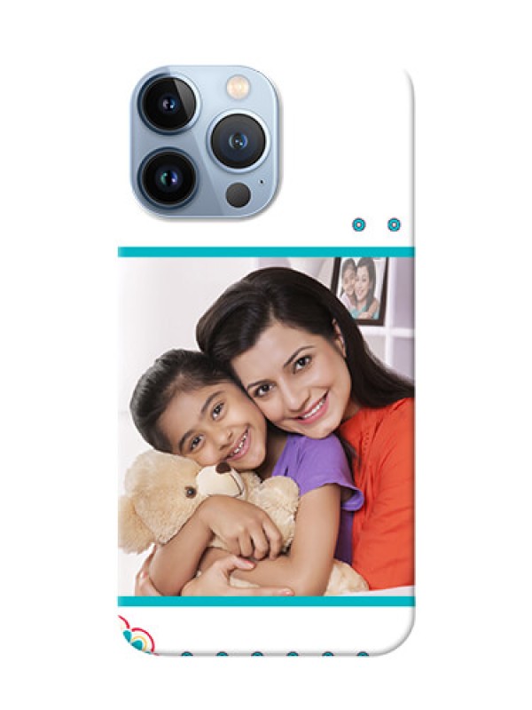 Custom iPhone 13 Pro Max Single Pic Upload With Black Ble Lines Design Custom Phone Case