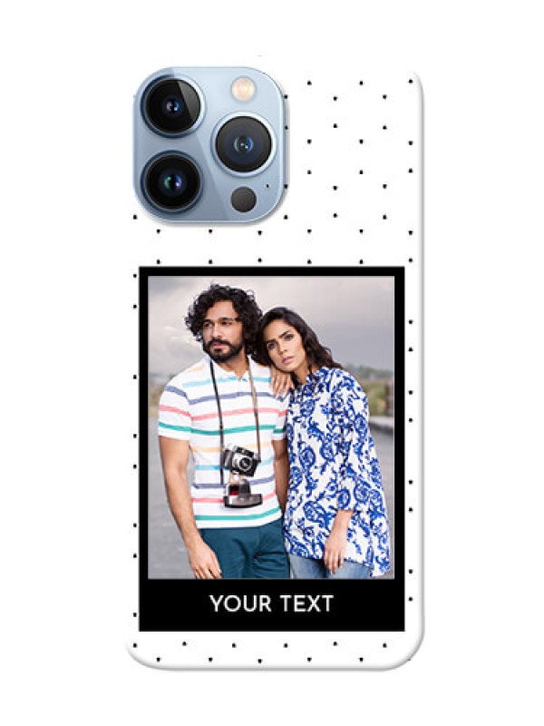 Custom iPhone 13 Pro Max Single Pic Upload With Text Black Dots Premium Design Custom Phone Case