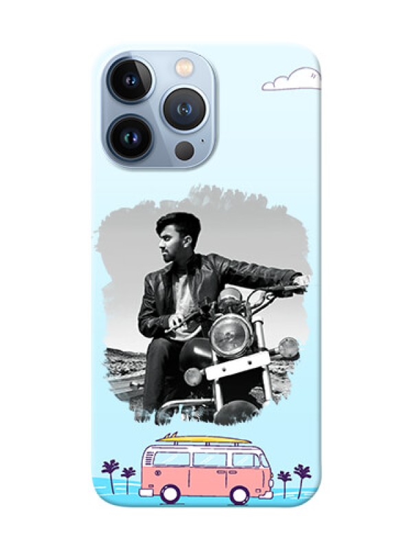 Custom iPhone 13 Pro Max Personalized Phone Cases: Vacation  with Blue Background  Design