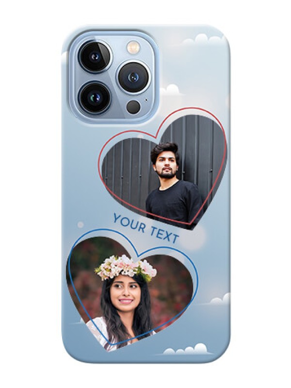 Custom iPhone 13 Pro Phone Cases: Blue Color Couple Design 