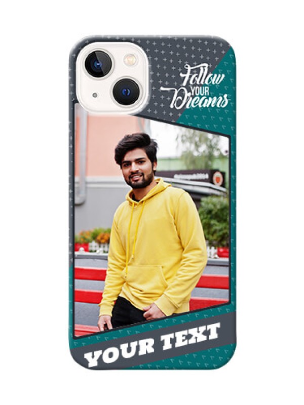 Custom iPhone 14 Plus Back Covers: Background Pattern Design with Quote