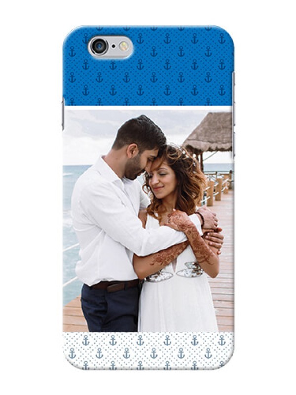 Custom iPhone 6 Mobile Phone Covers: Blue Anchors Design