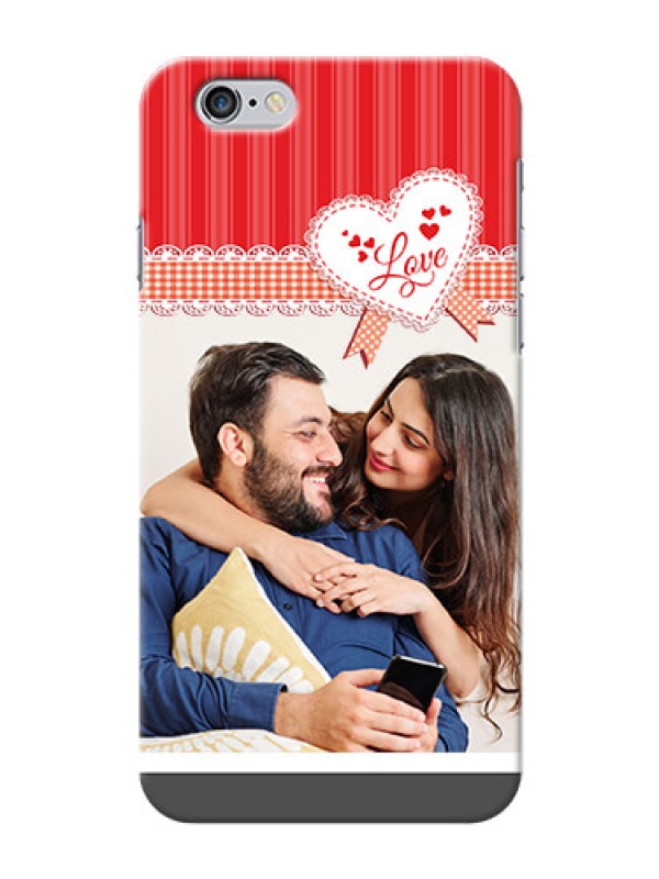 Custom iPhone 6 phone cases online: Red Love Pattern Design