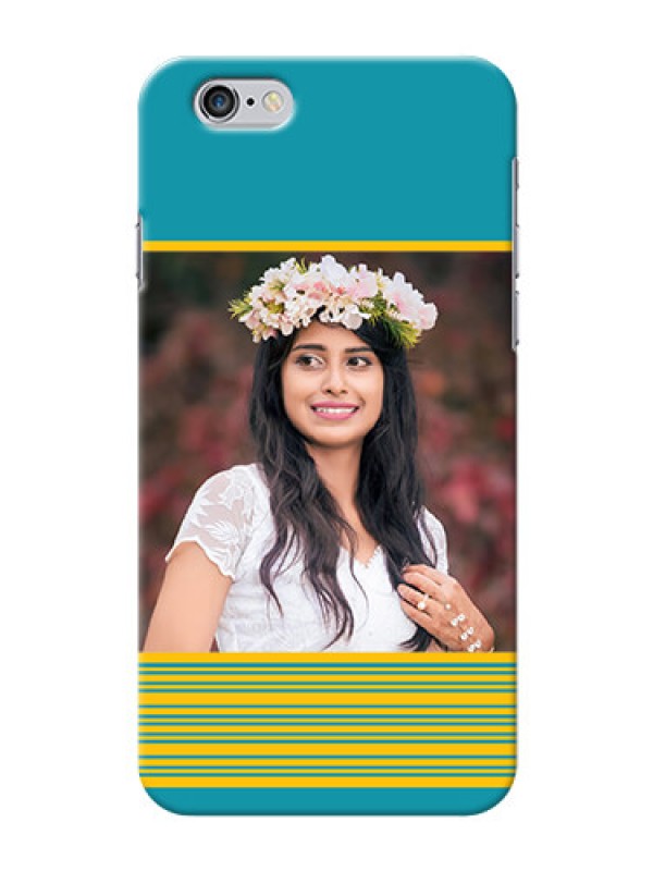 Custom iPhone 6 personalized phone covers: Yellow & Blue Design 