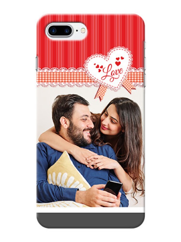 Custom iPhone 8 Plus phone cases online: Red Love Pattern Design