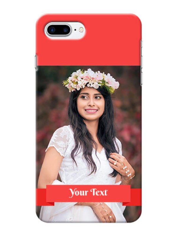 Custom iPhone 8 Plus Personalised mobile covers: Simple Red Color Design