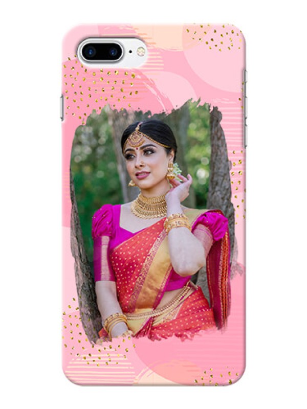 Custom iPhone 8 Plus Phone Covers for Girls: Gold Glitter Splash Design