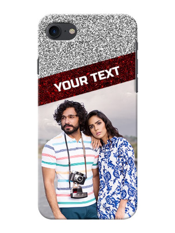 Custom iPhone 8 Mobile Cases: Image Holder with Glitter Strip Design