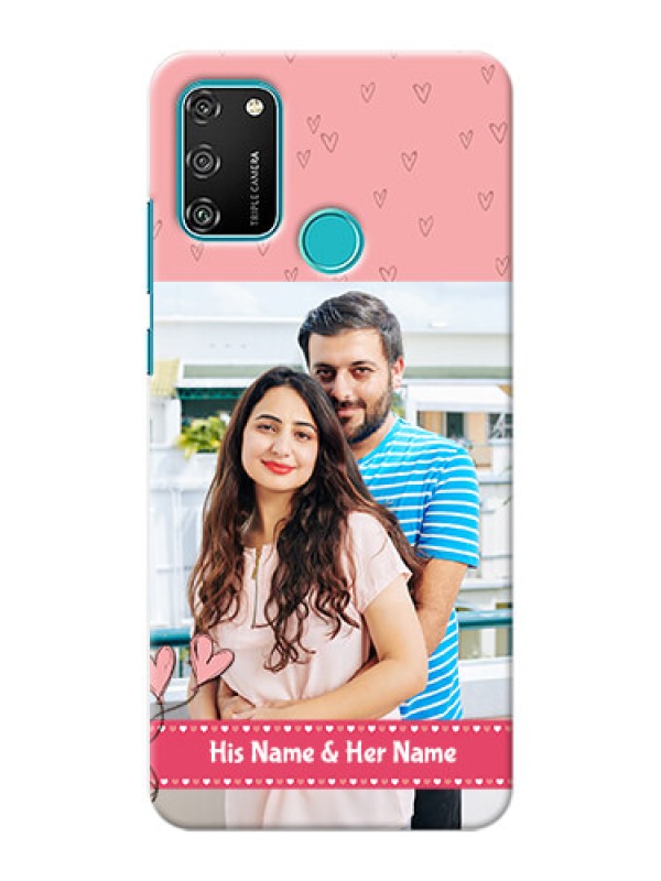 Custom Honor 9A phone back covers: Love Design Peach Color