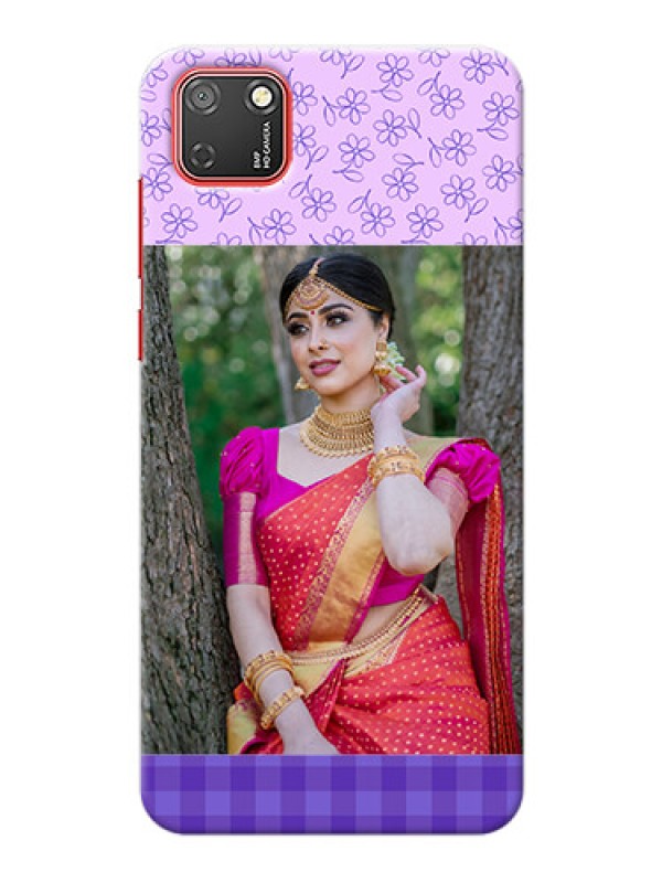 Custom Honor 9S Mobile Cases: Purple Floral Design