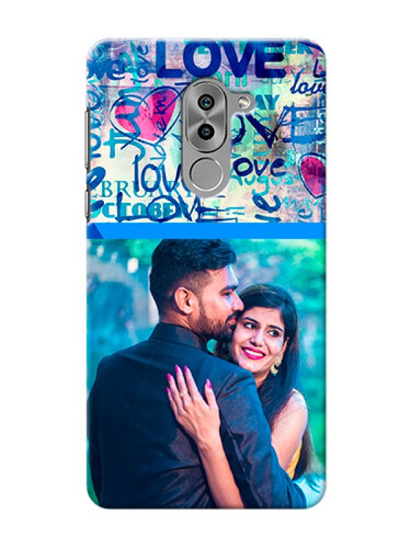 Custom Huawei Honor 6X Colourful Love Patterns Mobile Case Design
