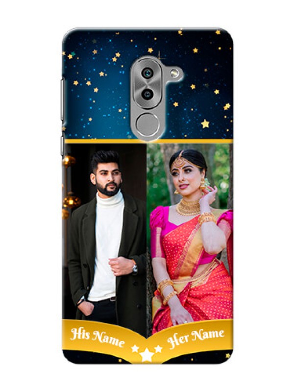 Custom Huawei Honor 6X 2 image holder with galaxy backdrop and stars  Design