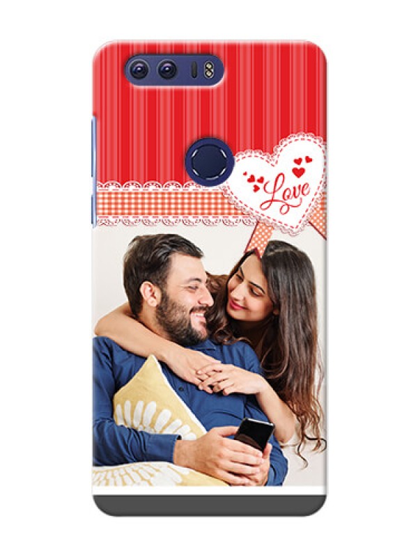 Custom Huawei Honor 8 Red Pattern Mobile Cover Design