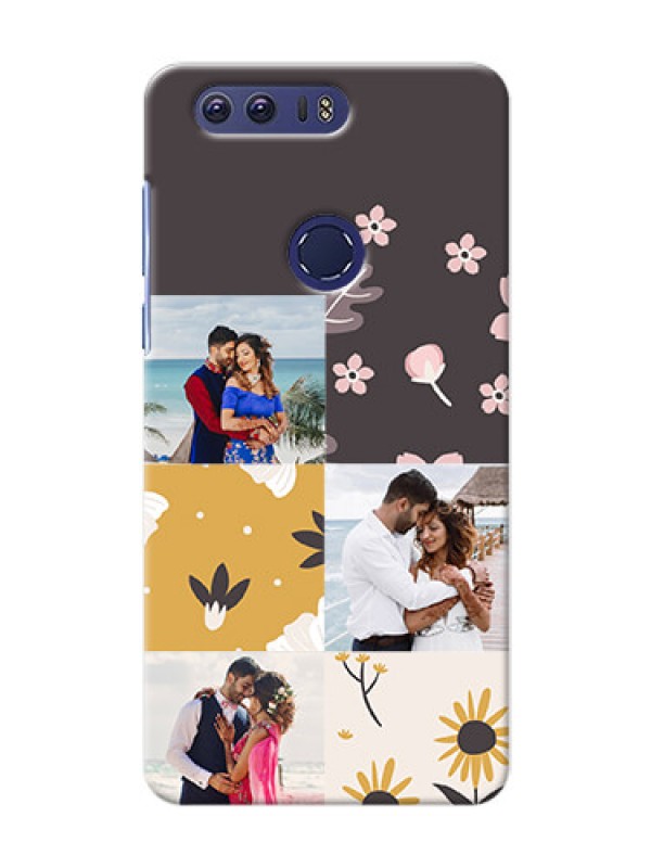 Custom Huawei Honor 8 3 image holder with florals Design