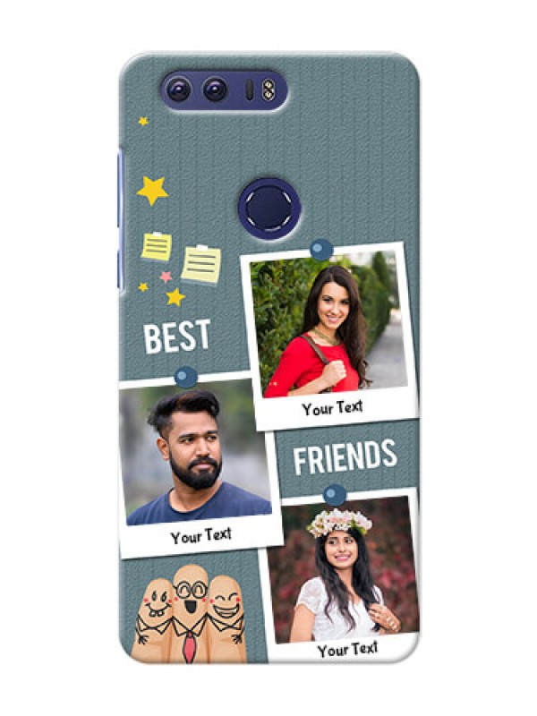 Custom Huawei Honor 8 3 image holder with sticky frames and friendship day wishes Design