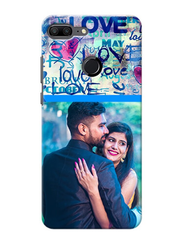 Custom Huawei Honor 9 Lite Colourful Love Patterns Mobile Case Design